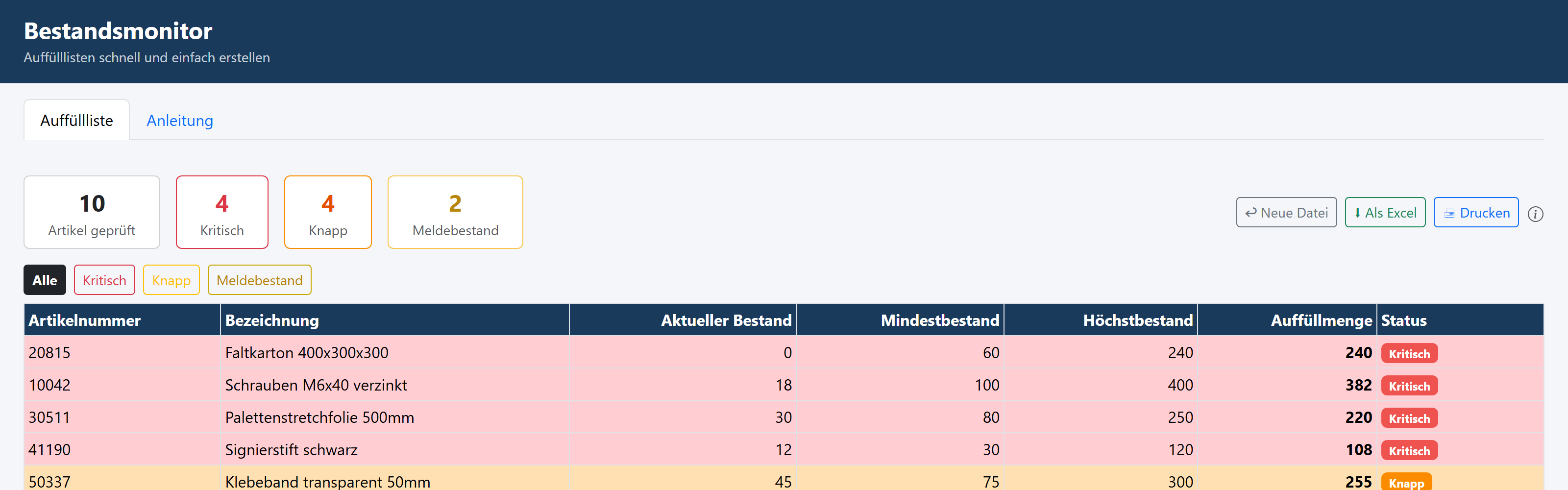 Bestandsmonitor